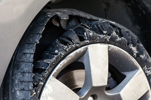 Photo of a Damaged Tire